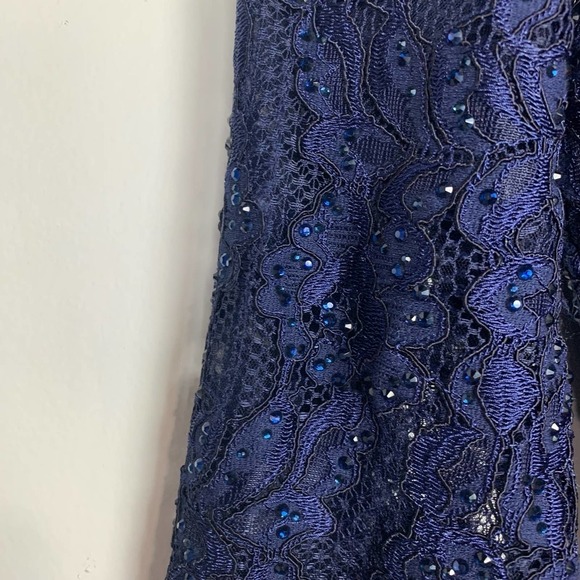 La Femme | NWOT Sparkle Lace Trumpet Evening Gown 24926 Size 4 - Picture 11 of 14